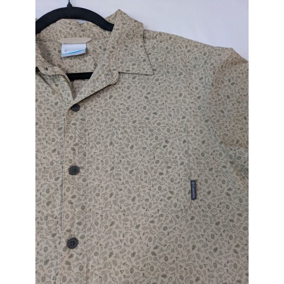 Columbia Sportswear Button up Shirt Mens Medium Beige Outdoor Lightweight Cotton - Picture 2 of 9